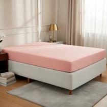 Lençol Com Elástico Avulso Queen 400 Fios Micropercal Poliéster Liso Toque Macio