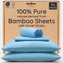 Lençol com Elástico Bambaw California King 4pcs Resfriante de Bambu Lençol com Elástico Bambaw California King 4pcs Resfriante de Bambu