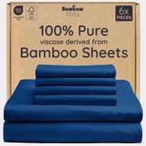 Lençol com Elástico Bambaw Queen 100% Bambu Refrescante Azul Marinho Lençol com Elástico Bambaw Queen 100% Bambu Refrescante Azul Marinho