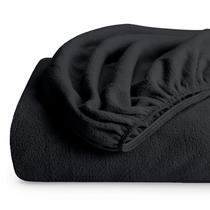 Lençol com elástico Bare Home Super Soft Fleece Queen Size Preto Lençol com elástico Bare Home Super Soft Fleece Queen Size Preto