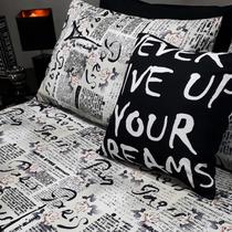 Lençol Com Elástico Casal Comum 4 Un Paris Decor Almofada