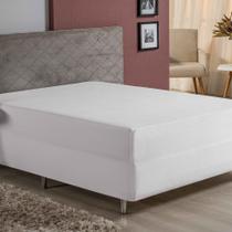 Lençol Com Elástico Casal Nobre 1 Peça Luva de Box 55cm de Altura Malha 100% Algodão - Branco