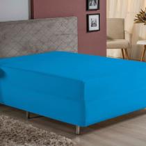 Lençol Com Elástico Casal Nobre 1 Peça Luva de Box 55cm de Altura Malha 100% Algodão - Turquesa