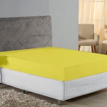 Lençol com Elástico Casal Nobre Viúva 1 Peça 30cm de Altura Malha 100% Algodão - Amarelo Lençol com Elástico Casal Nobre Viúva 1 Peça 30cm de Altura Malha 100% Algodão - Amarelo