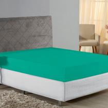 Lençol com Elástico Casal Nobre Viúva 1 Peça 30cm de Altura Malha 100% Algodão - Jade Lençol com Elástico Casal Nobre Viúva 1 Peça 30cm de Altura Malha 100% Algodão - Jade
