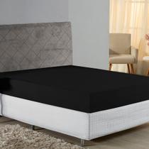 Lençol com Elástico Casal Nobre Viúva 1 Peça 30cm de Altura Malha 100% Algodão - Preto Lençol com Elástico Casal Nobre Viúva 1 Peça 30cm de Altura Malha 100% Algodão - Preto