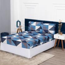 Lençol Com Elástico Casal Padrão Malha Gel Estampada Resistente Prático Dia a Dia Avulso