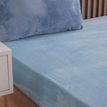 Lençol com Elástico Casal Plush Flannel 138x188x30cm Azul Claro Bene Casa Lençol com Elástico Casal Plush Flannel 138x188x30cm Azul Claro Bene Casa