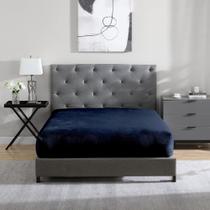 Lençol com elástico Cathay Home Twin Plush Fur 100% microfibra azul Lençol com elástico Cathay Home Twin Plush Fur 100% microfibra azul