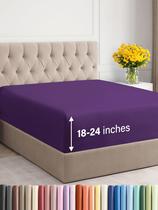 Lençol com elástico CGK Unlimited Extra Deep Twin XL roxo Lençol com elástico CGK Unlimited Extra Deep Twin XL roxo