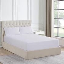Lençol com Elástico de Flanela Sweet Home Collection - Tamanho Full - Branco