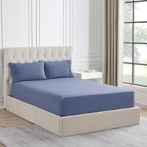 Lençol com Elástico de Flanela Sweet Home Collection - Tamanho Twin Denim
