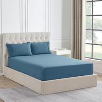 Lençol com Elástico de Flanela Sweet Home Collection - Tamanho Twin Teal Lençol com Elástico de Flanela Sweet Home Collection - Tamanho Twin Teal