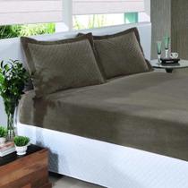 Lençol Com Elástico De Plush Inove Queen 1,58X1,98M - Taupe