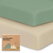 Lençol com elástico KeaBabies Isla Mini Crib 97x66 cm, pacote com 2