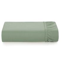 Lençol Com Elastico King Karsten 200 Fios Tom Salvia Verde