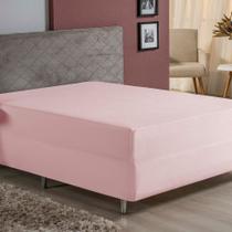 Lençol Com Elástico King Nobre 1 Peça Luva de Box 55cm de Altura Malha 100% Algodão - Rosa