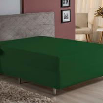 Lençol Com Elástico King Nobre 1 Peça Luva de Box 55cm de Altura Malha 100% Algodão - Verde-Bandeira