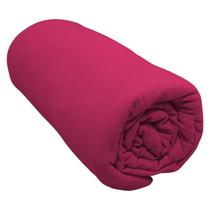 Lençol Com Elástico King Portallar Malha 100% Algodão Liso Linha Casa Vermelho Fita