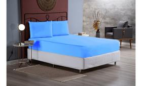 Lençol Com Elástico King Size 100% Algodão 200 Fios Macio 3p