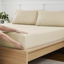 Lençol com Elástico King Size Sweet Home Collection - Bege/Creme
