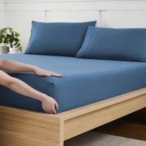 Lençol com Elástico King Sweet Home Collection - Azul Denim Lençol com Elástico King Sweet Home Collection - Azul Denim