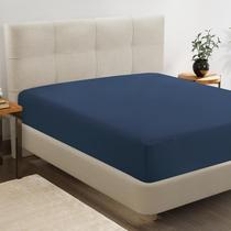 Lençol com elástico LANE LINEN Lane Linen King Navy Microfiber