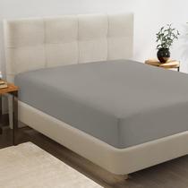 Lençol com Elástico LANE LINEN London Fog Queen - 4 Way Stretch