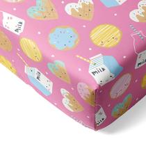 Lençol com elástico Little Sleepies 132x71x25 cm Pink Cookies