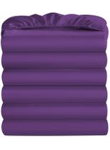 Lençol com elástico Maple&Stone King Size 198x203cm, pacote com 6 unidades, roxo Lençol com elástico Maple&Stone King Size 198x203cm, pacote com 6 unidades, roxo