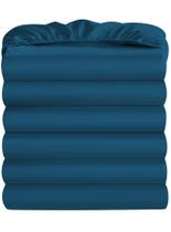Lençol com elástico Maple&Stone Queen 152x203 cm, conjunto de 6 azul-petróleo Lençol com elástico Maple&Stone Queen 152x203 cm, conjunto de 6 azul-petróleo