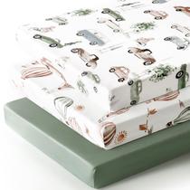 Lençol com elástico, pacote com 3 impressões de carros GRSSDER, 96x61x15cm