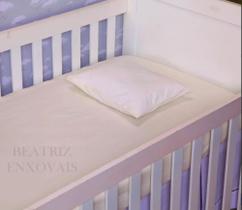 Lençol com elástico para berço americano 3 peças palha