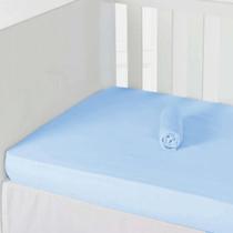 Lençol com Elástico para Berço - Marshmallow Azul - Laço Bebê