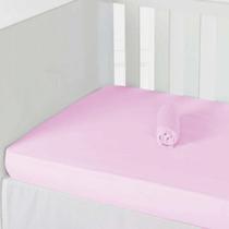 Lençol com Elástico para Berço - Marshmallow Rosa - Laço Bebê