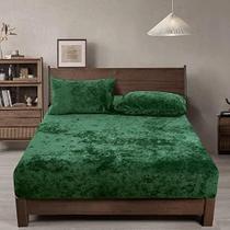 Lençol com elástico PHF Truly Velvet King Size Emerald Green