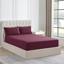 Lençol com Elástico Queen de Flanela Sweet Home Collection - Bordô Lençol com Elástico Queen de Flanela Sweet Home Collection - Bordô