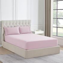 Lençol com Elástico Queen de Flanela Sweet Home Collection - Rosa Claro