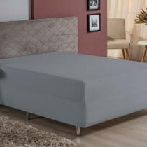 Lençol Com Elástico Queen Nobre 1 Peça Luva De Box 55cm De Altura Malha 100% Algodão - Cinza Lençol Com Elástico Queen Nobre 1 Peça Luva De Box 55cm De Altura Malha 100% Algodão - Cinza