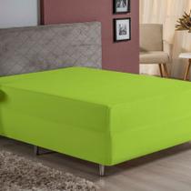 Lençol Com Elástico Solteiro Nobre 1 Peça Luva de Box 55cm de Altura Malha 100% Algodão - Pistache