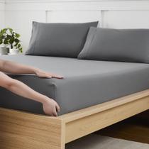 Lençol com Elástico Sweet Home Collection - Twin Grey - Microfibra Lençol com Elástico Sweet Home Collection - Twin Grey - Microfibra
