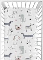 Lençol com elástico Sweet Jojo Designs 132x71x20cm com estampa de cachorro