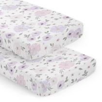 Lençol com elástico Sweet Jojo Designs, 2 peças de lavanda floral Lençol com elástico Sweet Jojo Designs, 2 peças de lavanda floral