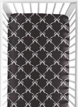 Lençol com elástico Sweet Jojo Designs Standard Black White Bow