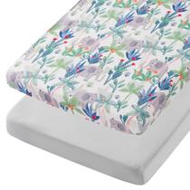 Lençol com elástico TILLYOU Mini Crib 96 x 61 cm, macio, pacote com 2 Lençol com elástico TILLYOU Mini Crib 96 x 61 cm, macio, pacote com 2