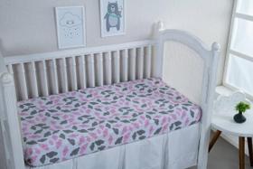 Lençol Com Elástico Todo Estampado 80% Algodão Nuvem Rosa