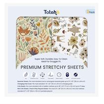 Lençol com elástico Totaha Bassinet, pacote com 2 unidades Botanical & Bear