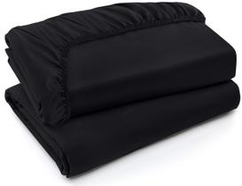 Lençol com elástico Utopia Bedding, pacote totalmente preto com 2 microfibras