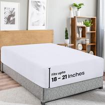 Lençol com elástico Utopia Bedding Queen Extra Deep Pocket branco
