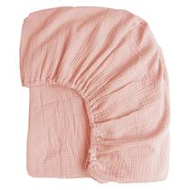 Lençol com elástico YASMENG 100% algodão musselina rosa tamanho completo Lençol com elástico YASMENG 100% algodão musselina rosa tamanho completo